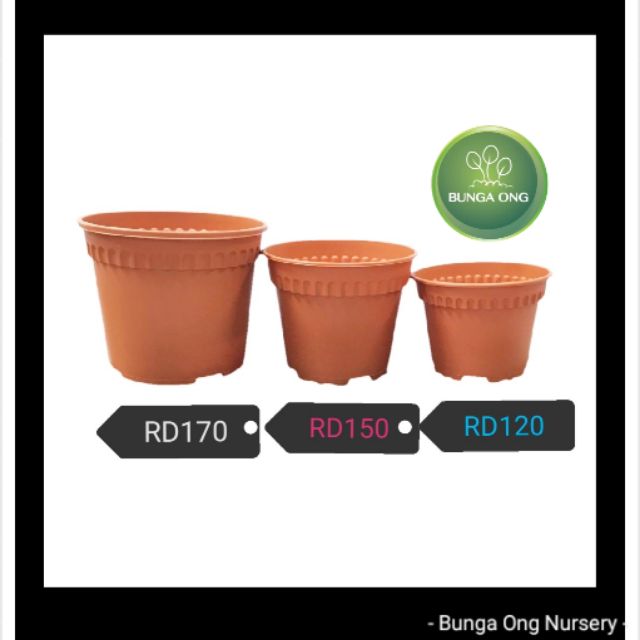 Pot Baba RD170 (10pcs)Flower Gardening Biodegradable Pot Plastic Eco friendly/ Pasu Plastik Tanaman Hias Bunga