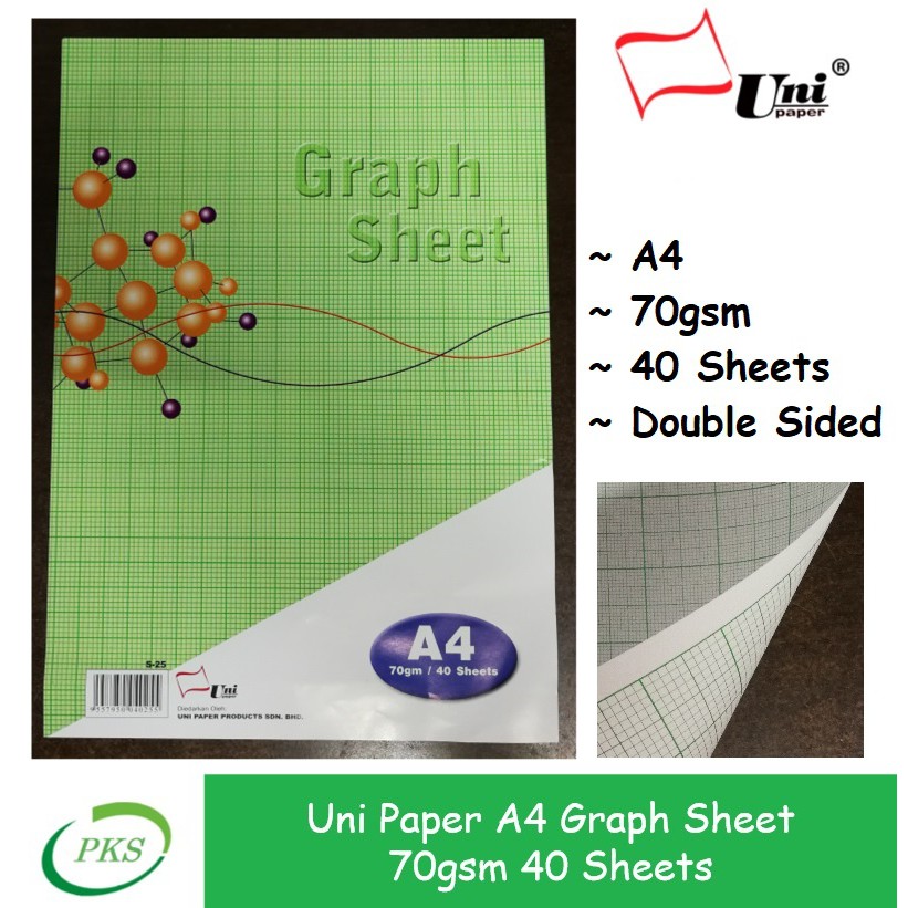 uni paper a4 graph sheet graph paper double sided 70gsm 40 sheets s 25