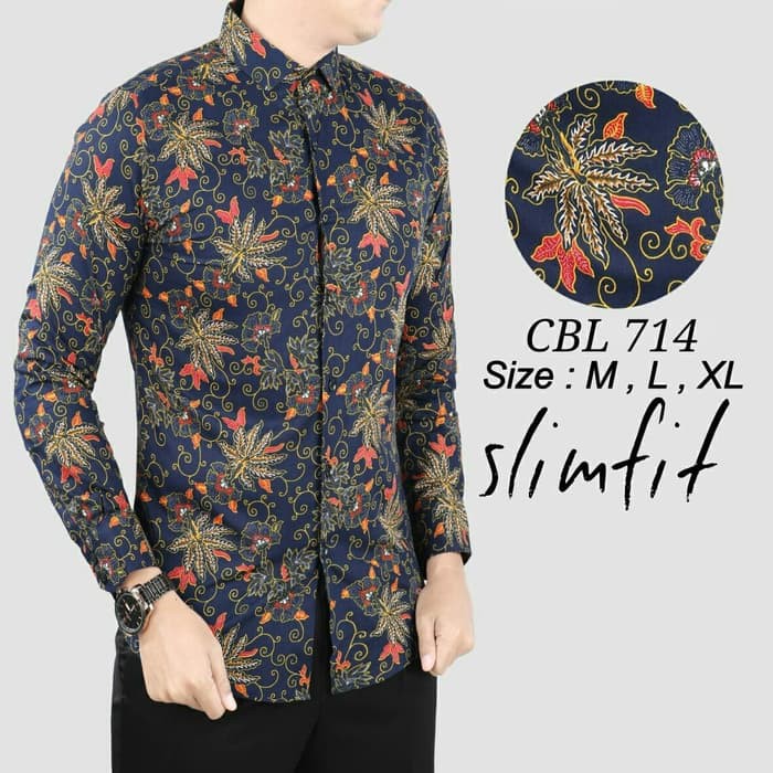  BAJU  BATIK  MODEN SLIMFIT LONG SLEEVE Shopee Malaysia 