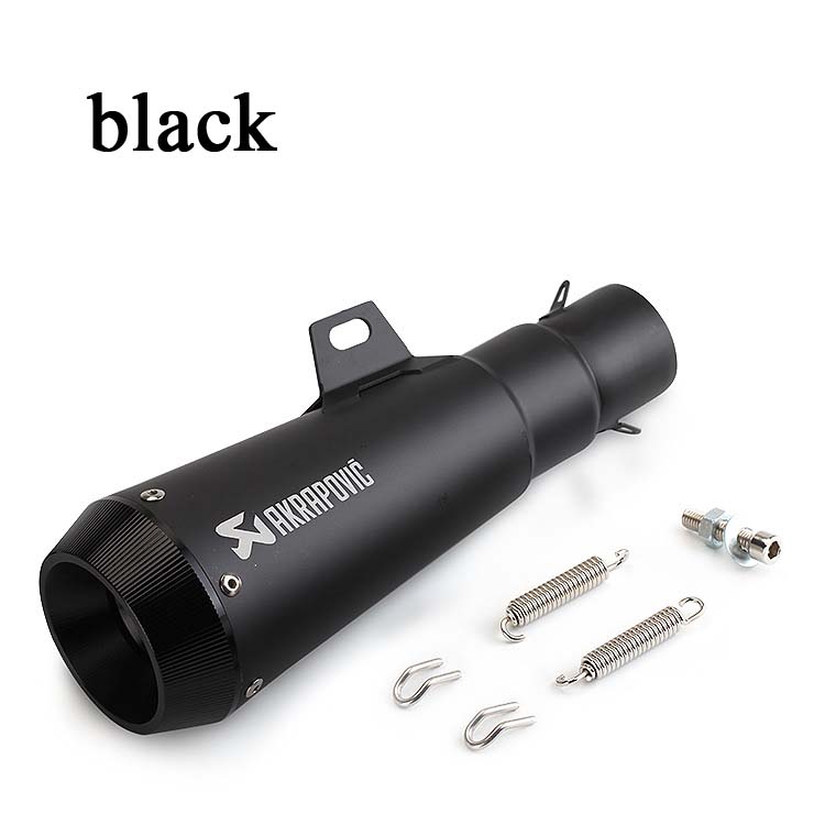 マフラー ユニバーサル51mmオートバイの排気パイプマフラーシルプオンステンレスフルブラック Universal Silpon