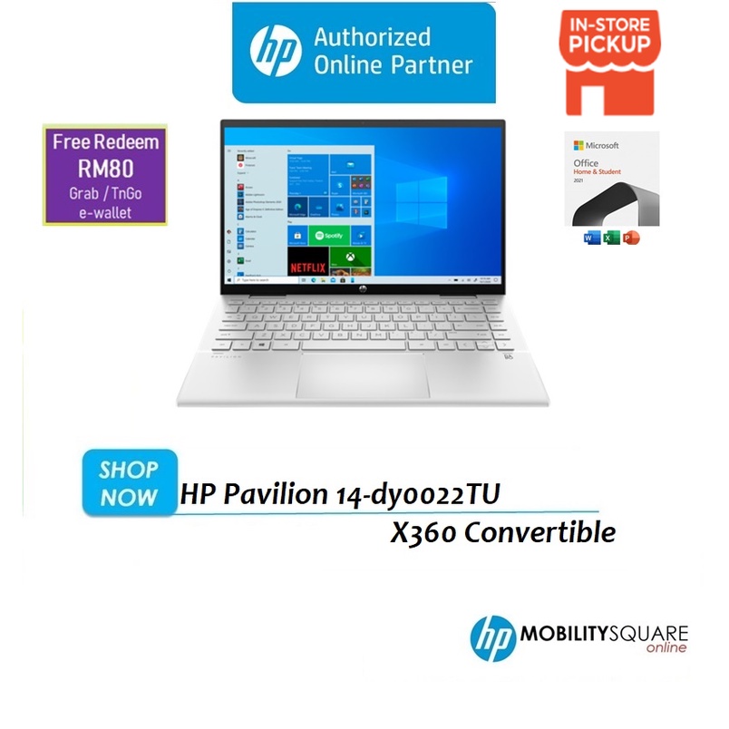 HP Pavilion x360 Convertible 14-dy0022tu * Redeem RM80 eWallet ...