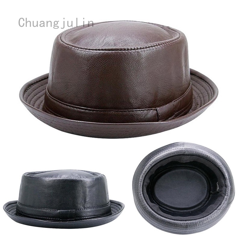 leather pork pie hat