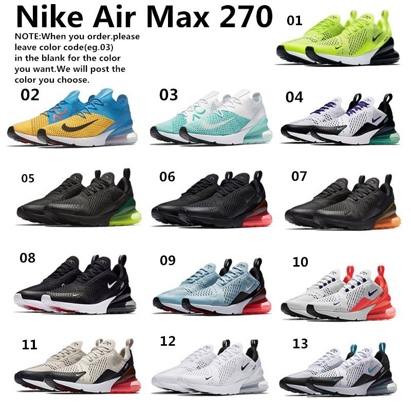 new nike air max 270 colors