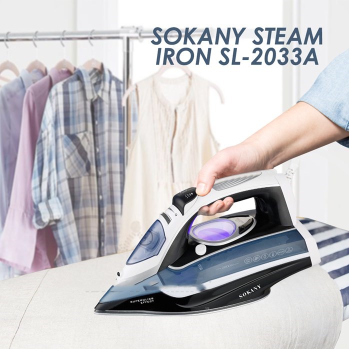 MALAYSIA 2400 W IRON STEAM NO WIRE / SOKANY STEAM IRON SL2033A