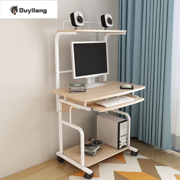 Ready Stock Mobile Computer Desk With Printer Shelf Keyboard Tray Home Office Rolling Study Table Small Work Workstation Desk Whiteworkstationcomfy Chairs Minimalist Tables Shopee Malaysia