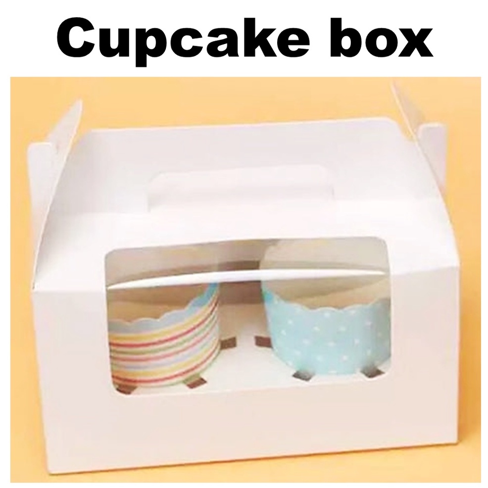 (5pcs) Cupcake Muffin Box with Window & Handle 2 cavity 4 cavity