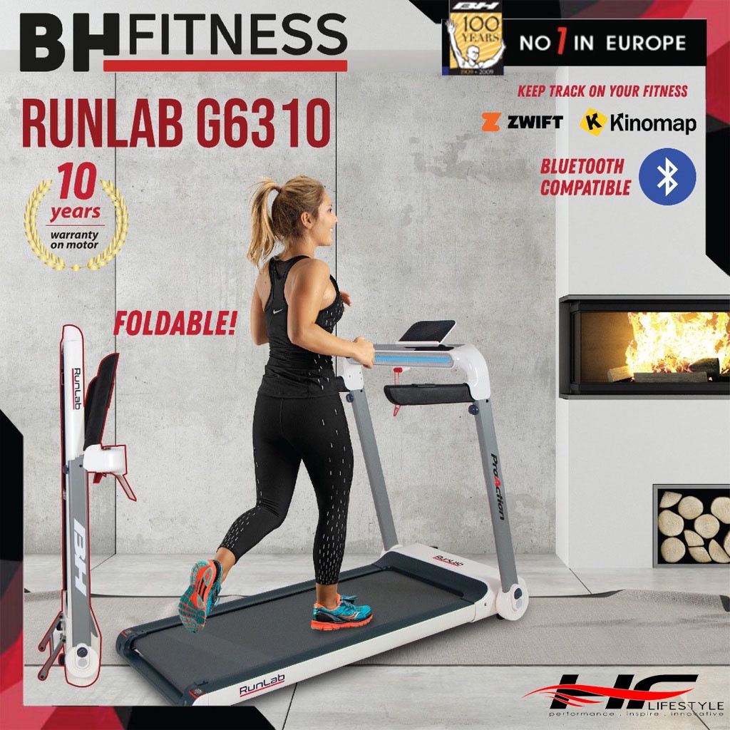 BH FITNESS Runlab G6310 Treadmill (Max Speed15km/hr /Fully Foldable /2