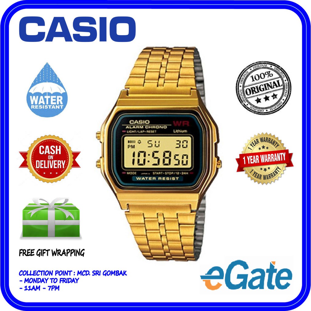 casio alarm chrono gold