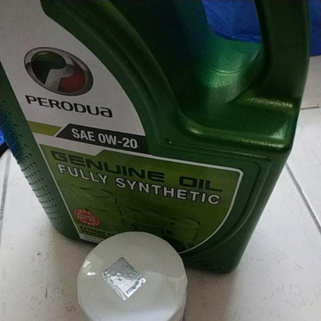 FOC Oil Filter + Perodua Engine Oil , Fully 0W20 ( 3Liter 