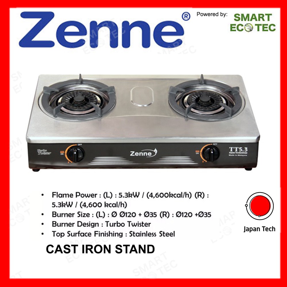 ZENNE KTM401S 5.3kw /TURBO TWISTER / 2BURNER GAS STOVE KTM401 (HIGH