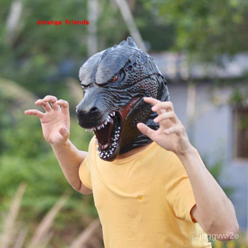 Godzilla Vs King Kong Latex Headgear Monster King Full Face Funny Tricky Topeng Halloween Activity Dress Up Itud Shopee Malaysia