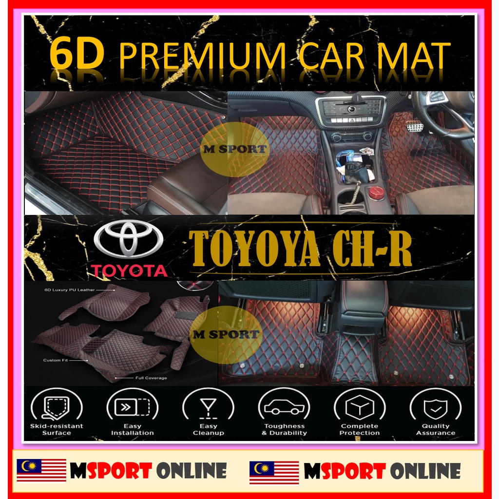 TOYOTA CHR CHR LUXURY CUSTOMS MADE 2 LAYERS CARMAT CARPET FLOOR MAT