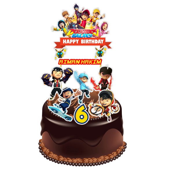 Boboiboy Galaxy Cake Topper Shopee Malaysia