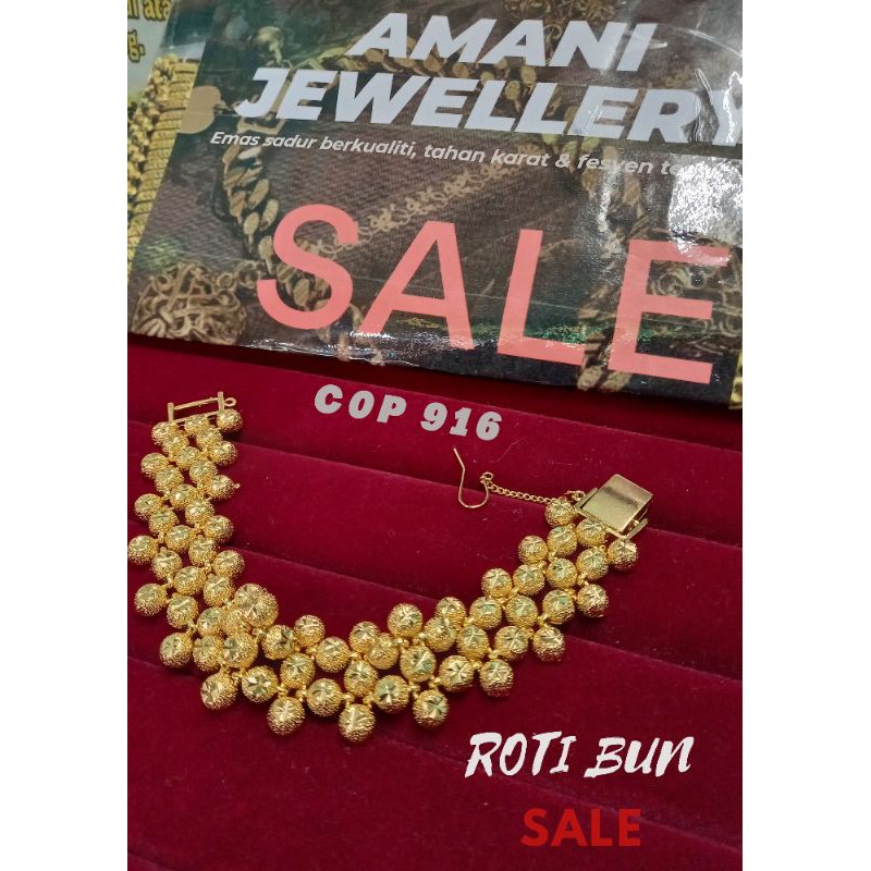 NEW ARRIVAL ROTI BUN PERSIS ORI COP916 Bracelet Emas NEW ARRIVAL ROTI BUN PERSIS ORI COP916 Bracelet Emas