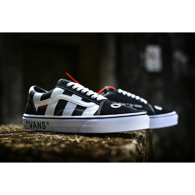 off white x vans old skool custom black