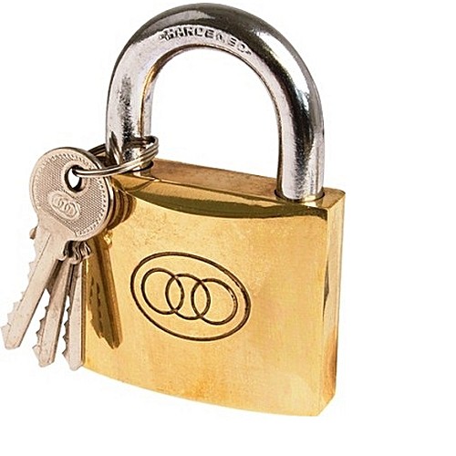 Tri-Circle Keyed Alike 80mm Brass Shutter Padlock - View #9