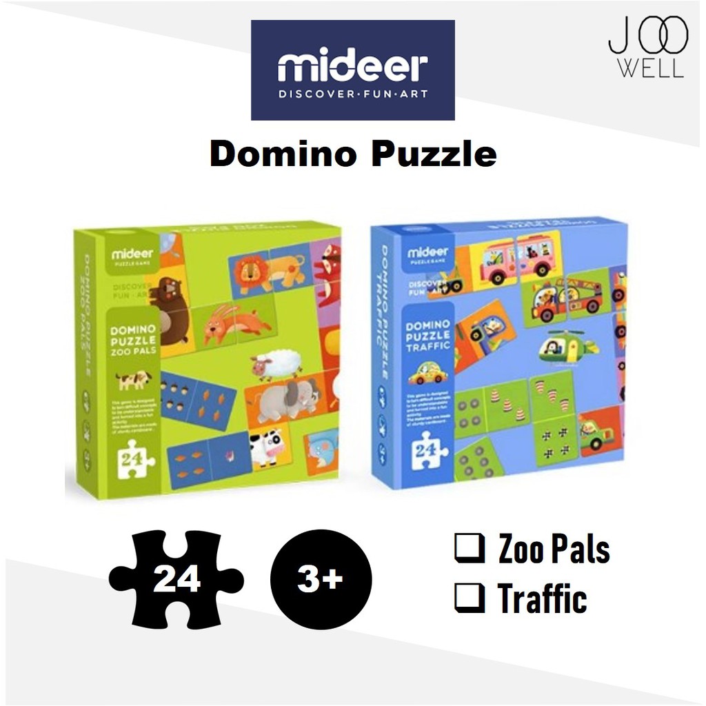 Mideer Domino Puzzle 24pcs Zoo Pals Traffic Shopee Malaysia