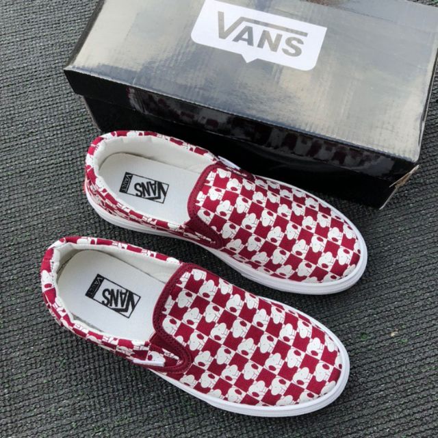 maroon slip on vans
