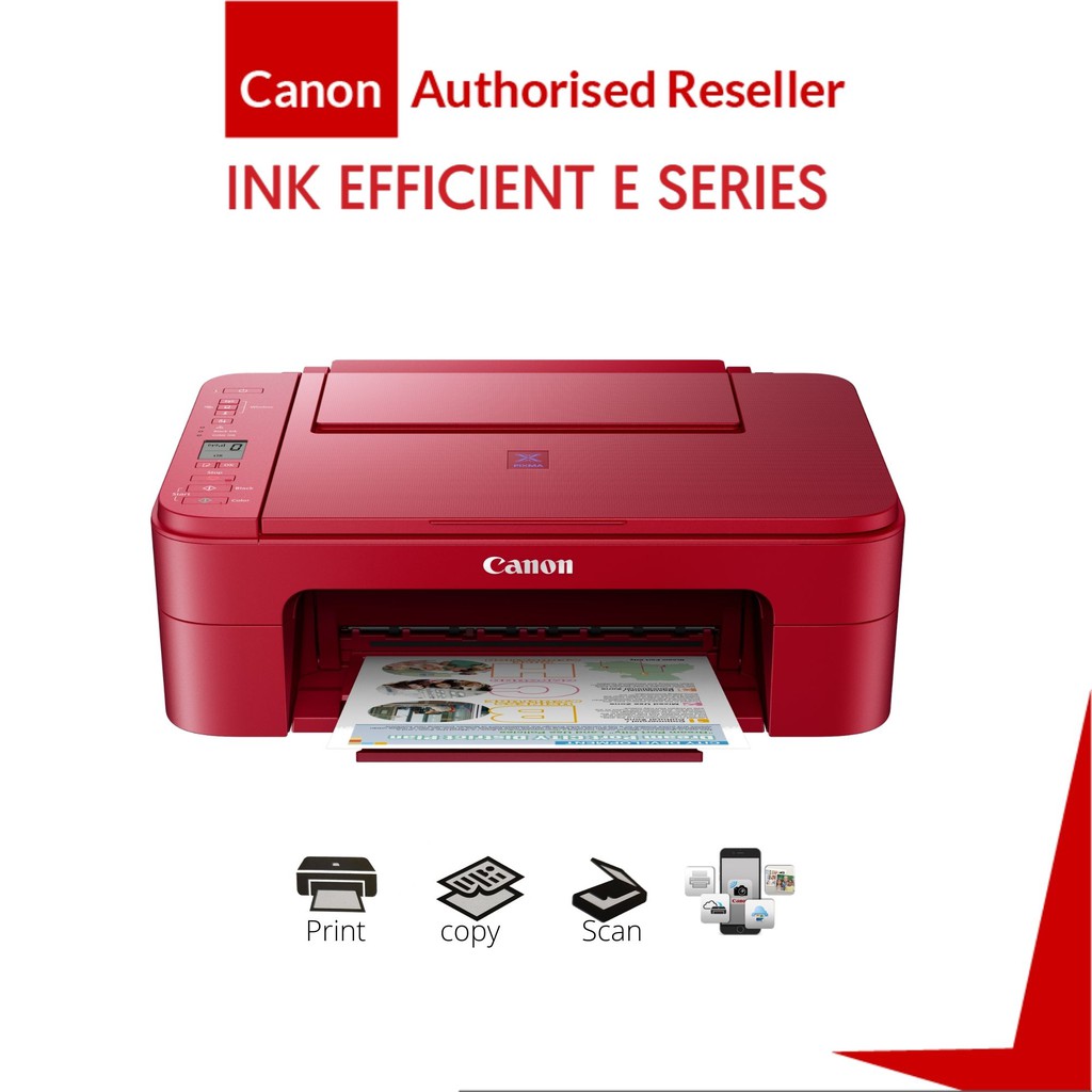 Canon Pixma E3370 Red Compact Wireless All In One With Lcd For Low Cost Printing Support 