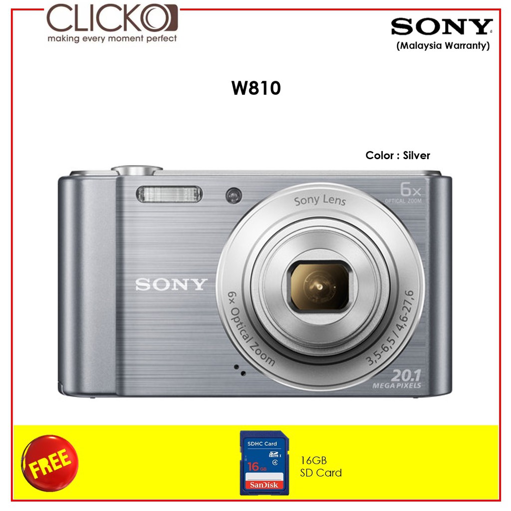 Sony Cyber Shot Dsc W810 W810 Silver 1mp 16gb Sony Malaysia Warranty Shopee Malaysia