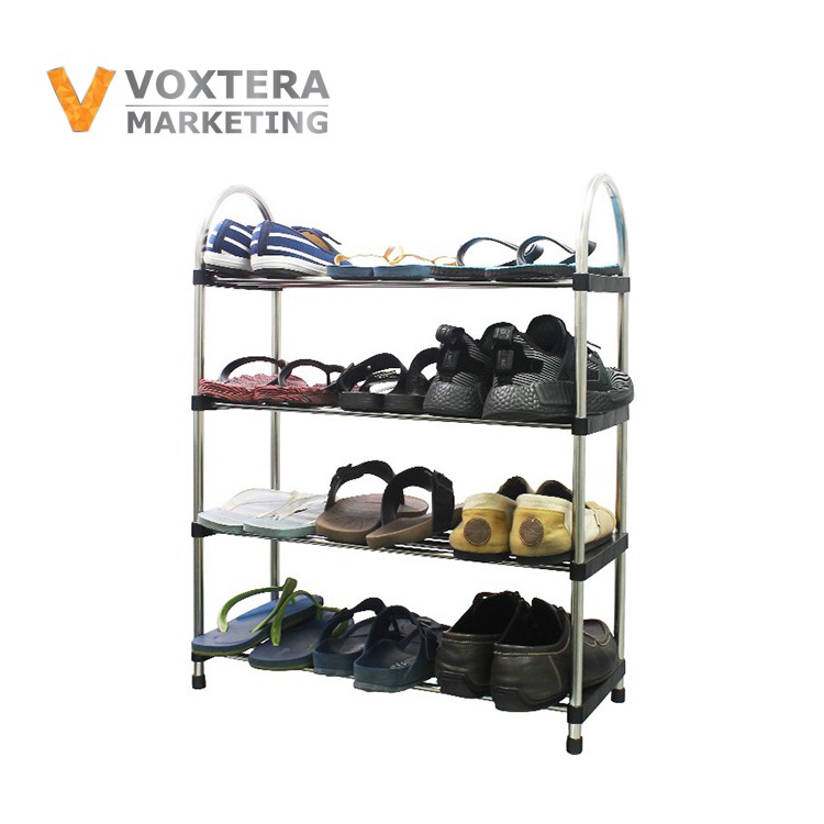 Simple 4 Layers Stainless Steel Shoes Rack 4 Layer Shoe Rack Shopee Malaysia