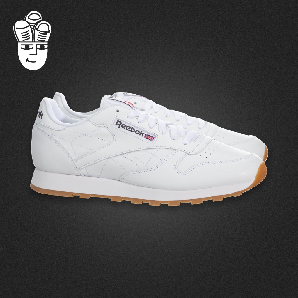 reebok classic leather rm mens white leather athletic training shoe