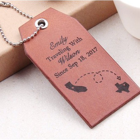 custom leather luggage tags