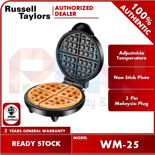 Russell Taylors Stainless Steel Belgian Waffle Maker with Temperature Control WM-25