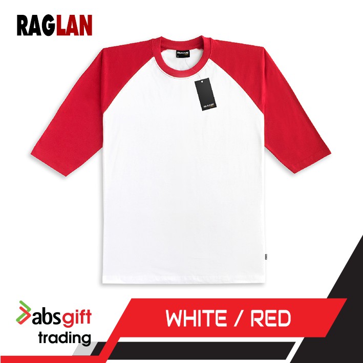 Download RIANS (RAGLAN 3/4 Sleeve) - Body White / Sleeve Red ...