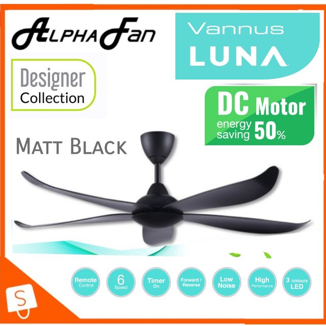 ALPHA Vannus - LUNA 5B/56'46'40' inc DC Motor Ceiling Fan with 5 Blades