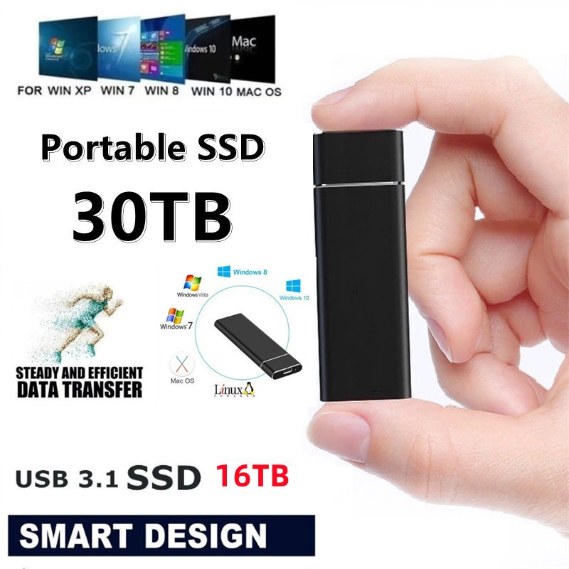 USB 3.1 30TB SSD External Hard disk hard Drive Portable High Speed Hard