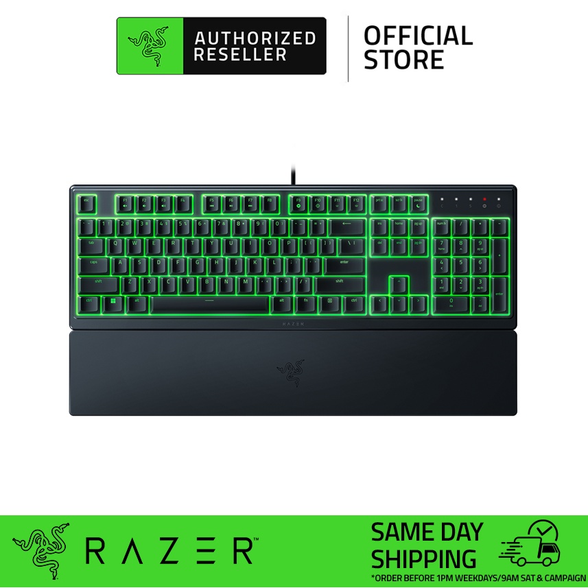 Razer Ornata V3 X Wired Chroma RGB Gaming Keyboard | Silent Membrane Switches | Low Profile Keys | Ergonomic Wrist Rest