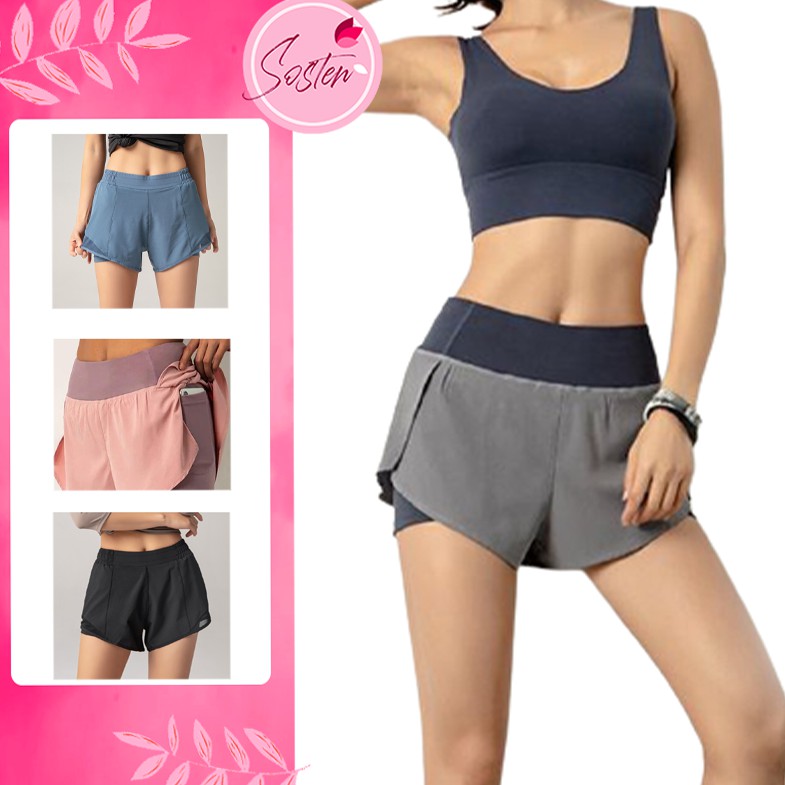 【READY STOCK】ST170/ST171 Woman workout gym quickdry short sport pants 2 ...