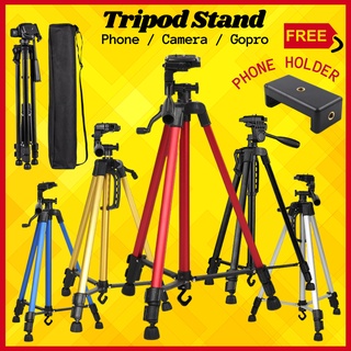 Portable Tripod 3366 Lightweight Aluminium Alloy Tripod Stand for Handphone Mirrorless Camera DSLR and Live Streaming