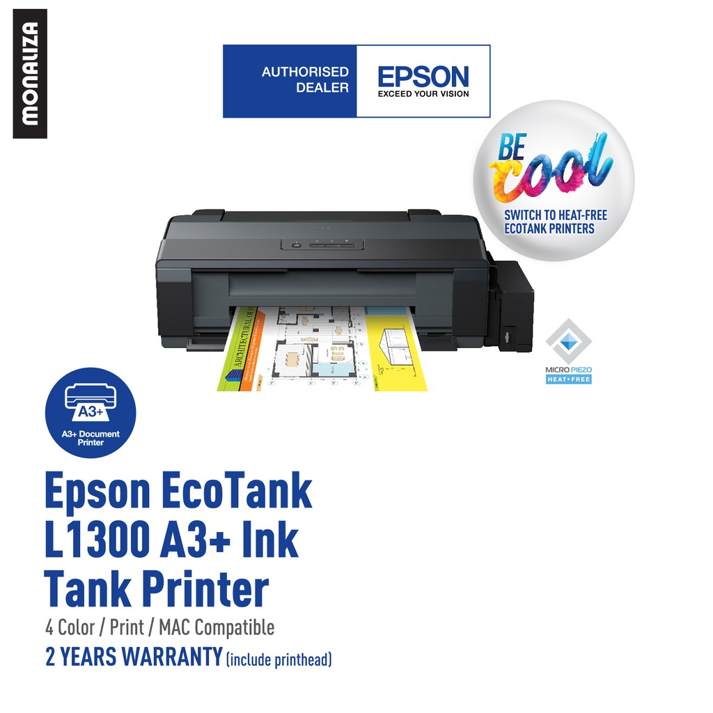 Epson Ecotank L1300 A3 Single Function Ink Tank Printer Shopee Malaysia 7787