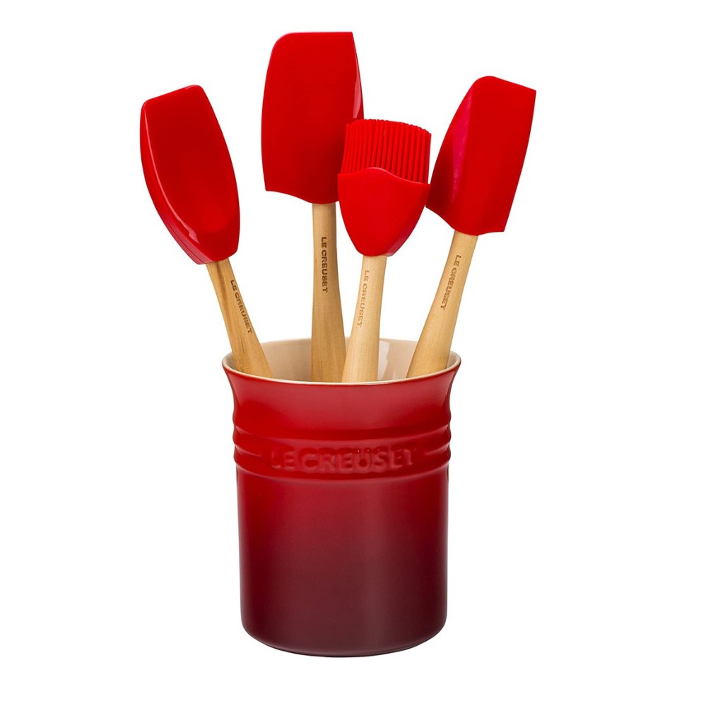 Le Creuset 5peices Silicone Craft Series Utensil Set with Stoneware