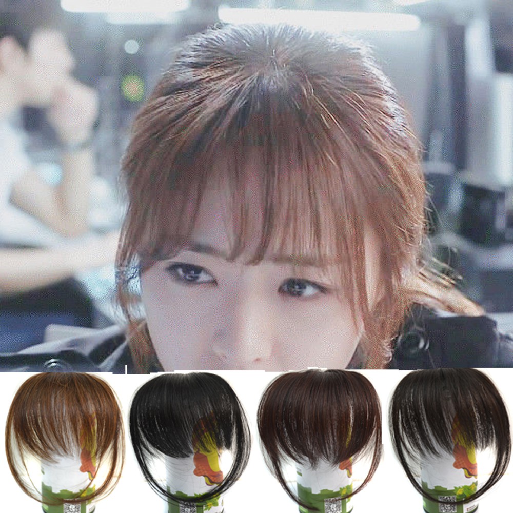 Cute Short Neat Bangs Clip On Front Neat Bang Fringe Clip In Hair