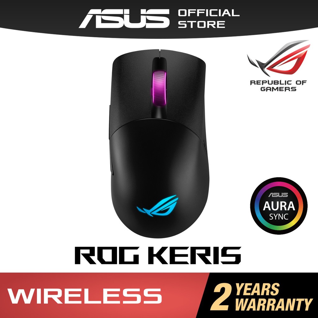 Asus Rog Keris Wireless Gaming Mouse With Aura Sync Rgb Lighting Shopee Malaysia