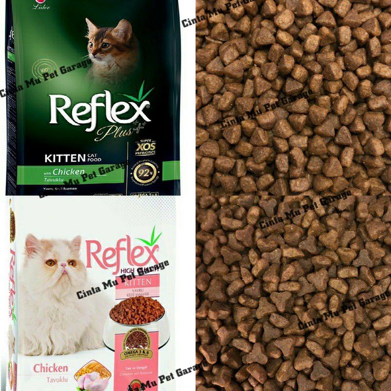 Reflex reflexplus kitten and adult cat food 1kg repack/makanan 