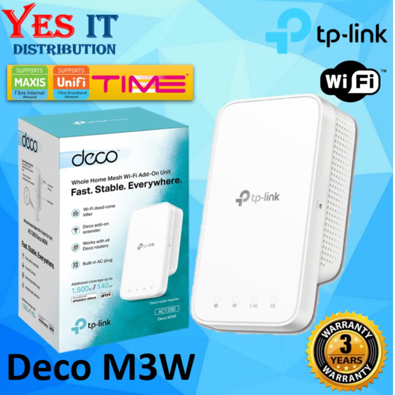 TPLink Deco M3W Wireless AC1200 Whole Home Mesh WiFi ,AddOn Unit For