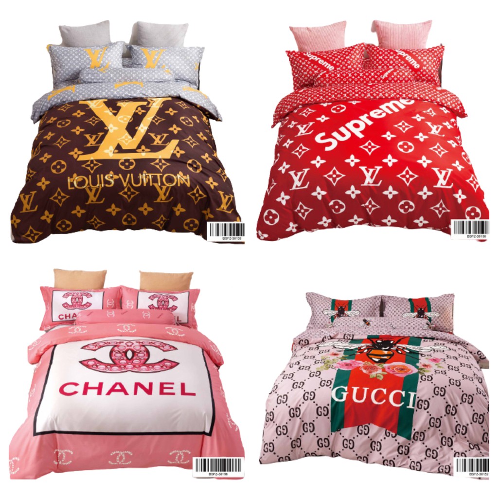 SALE] Louis Vuitton Supreme Brown Fashion Luxury Brand Bedding Set Home  Decor