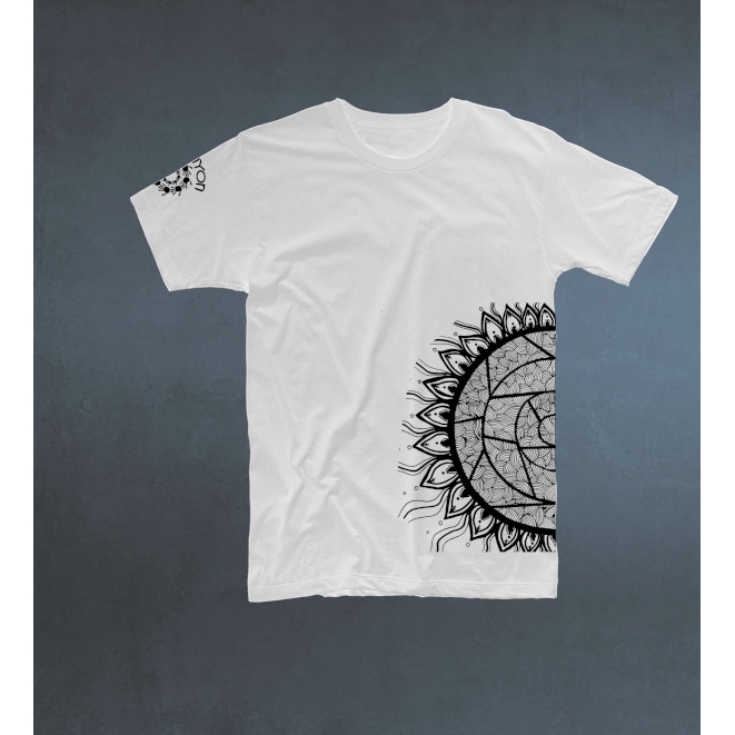 Krayon Asia Classic Mandala Design Half Sun Symbol Of Hope White T Shirt Tee Shirt Artist Social Cause Support Shopee Malaysia - half black and half maroon t shirt roblox
