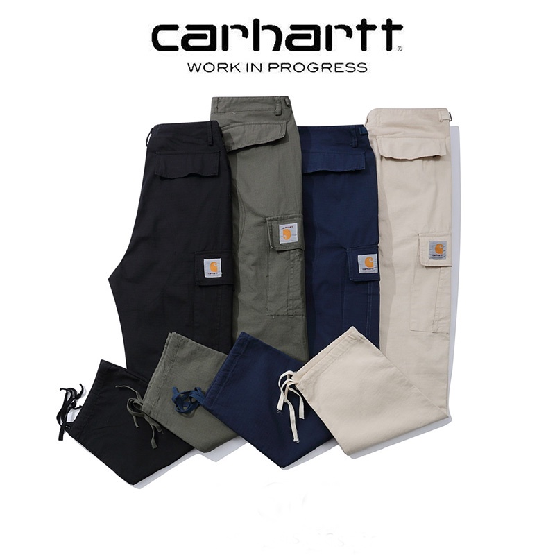 Casual High Quality Multi-pocket Tooling Pants Men Women ArmyGreen Black Apricot Dark Blue CARHARTT Overalls