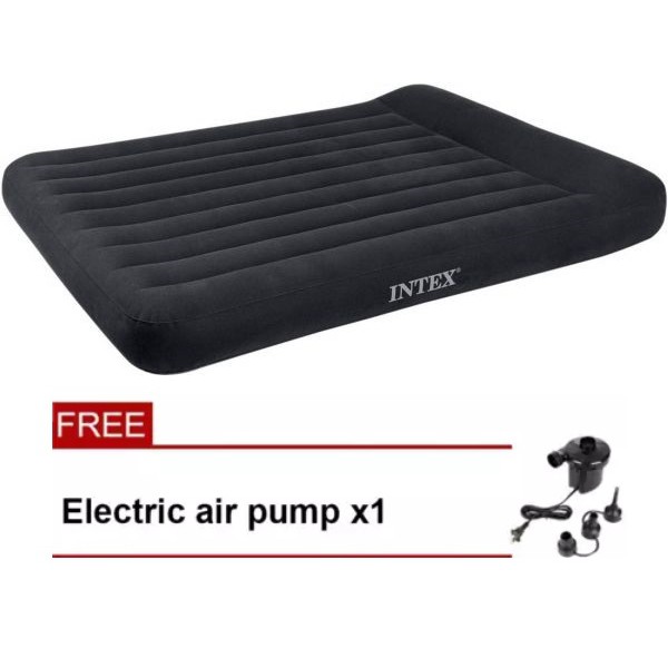 Intex Luxury Double Size Built In Pillow Air Mattress 66768 Air