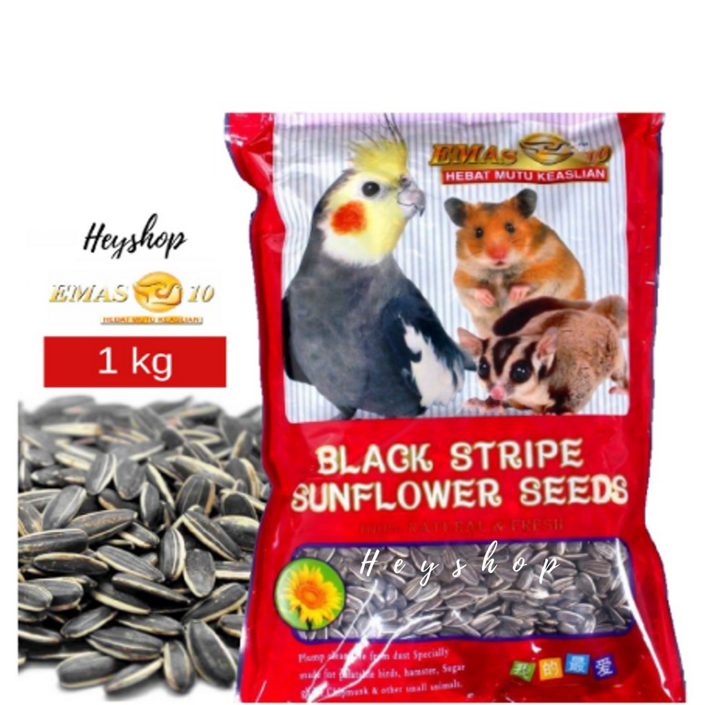 🔥HOT🔥 Black Stripe Sunflower Seeds / Kuaci 1kg Emas 10 Small Animal