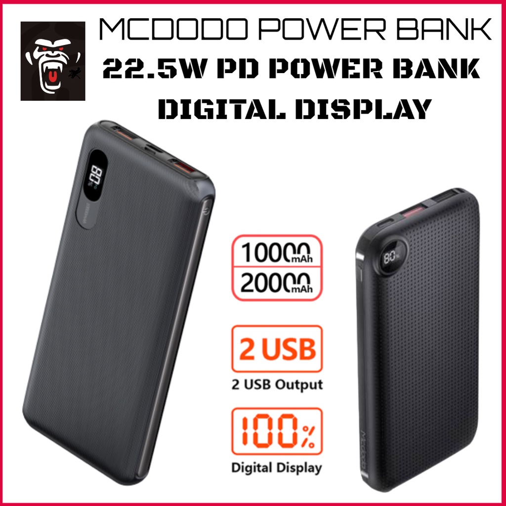 Mcdodo Portable Fast Charging Dual Usb A Type C Pd Scp Vooc Qc