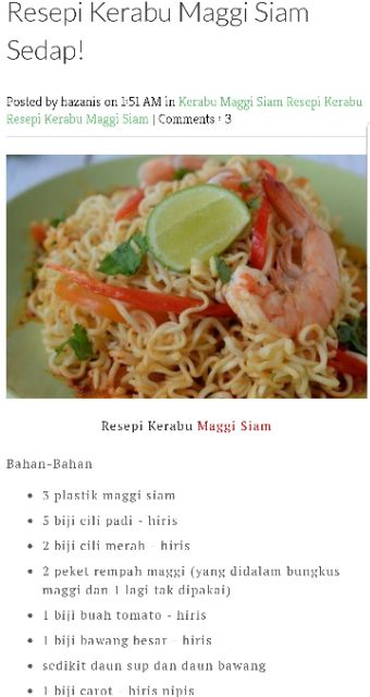 Resepi kerabu maggi thai