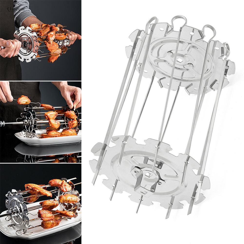 Fayeille BBQ Grill Cage BBQ Roaster Stainless Steel Skewer Kebab Cage Outdoor Tools for Outdoor Cooking Camping Hiking Picnics 