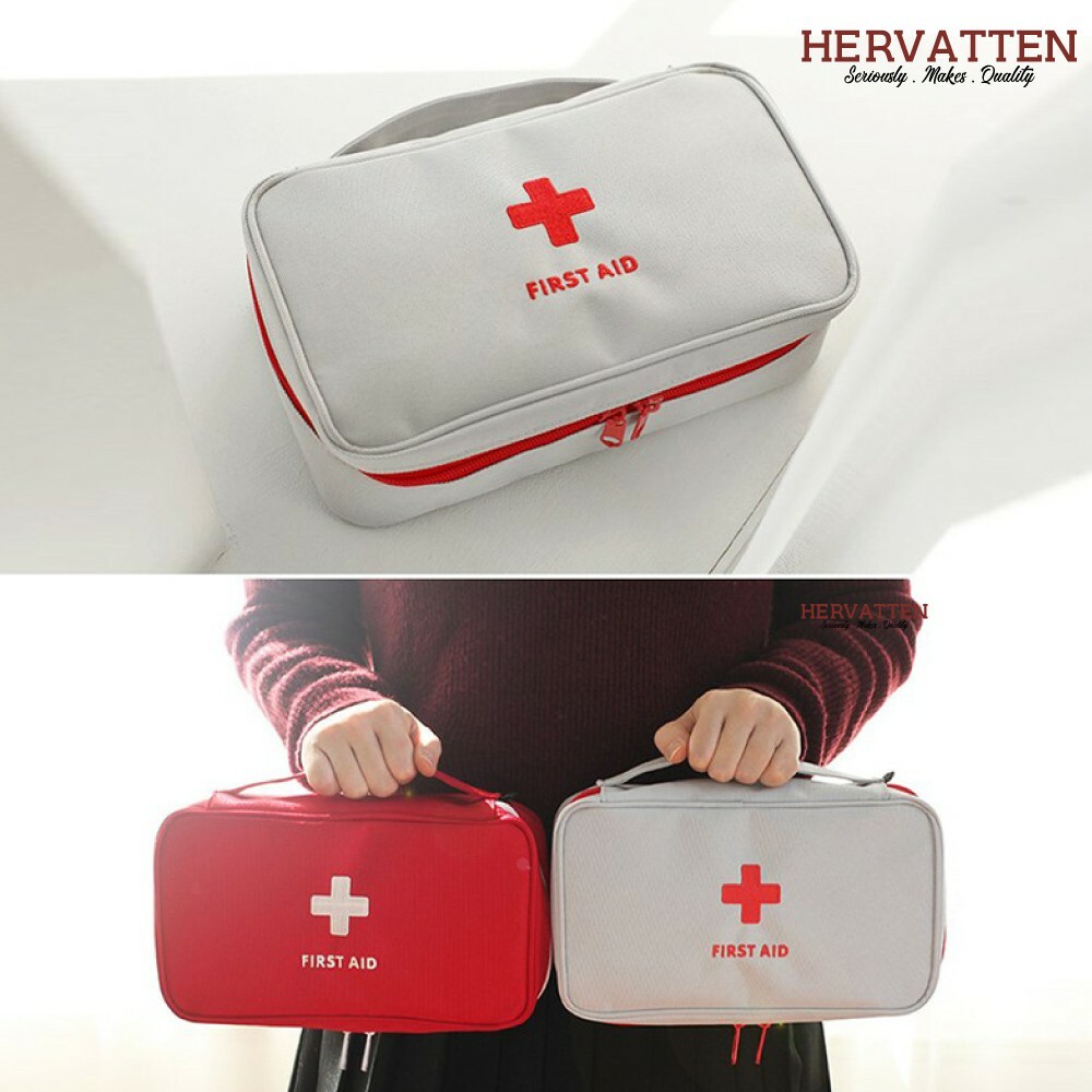 Zippered First Aid Bag Medication Organizer Emergency Empty Pouch