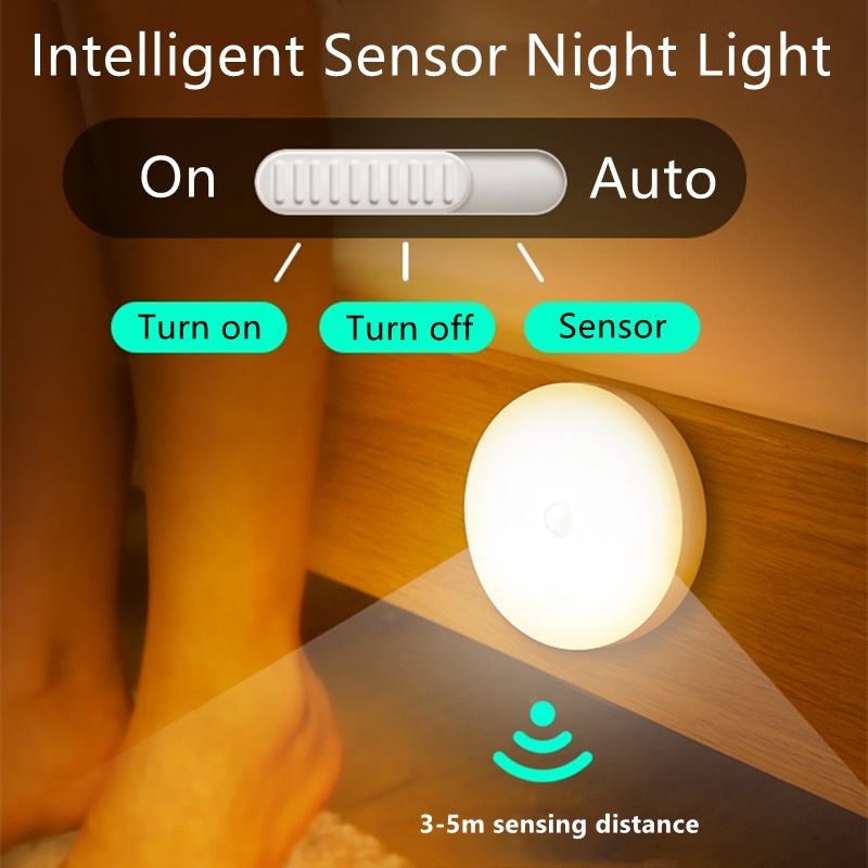 JTKE Smart Infrared Induction LED Wall Light Motion Sensor Wireless Magnetic Bedroom Night Light Energy Saving, 6 LED Cabinet Light